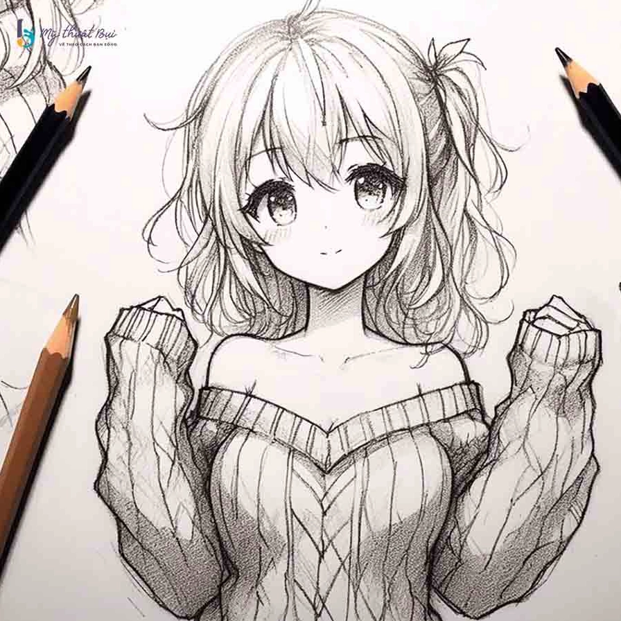 Tranh vẽ anime nữ đẹp