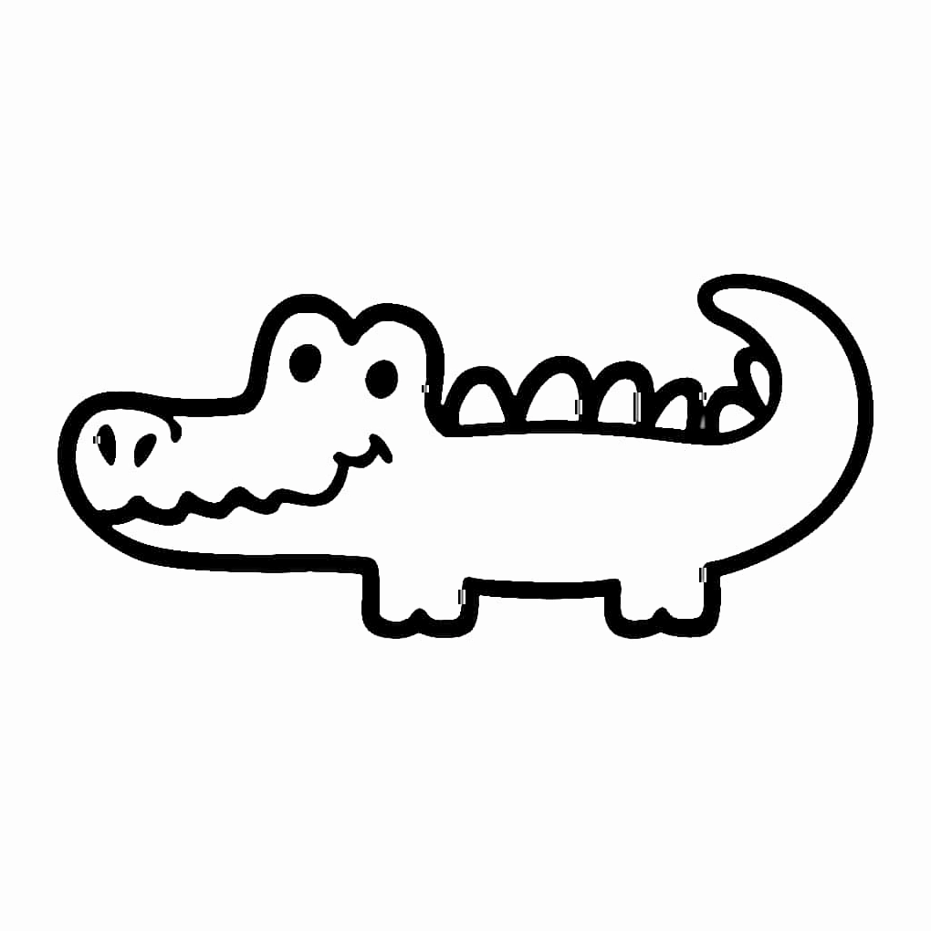 Tranh vẽ cá sấu rất đơn giản cho bé rèn luyện tay cầm bút