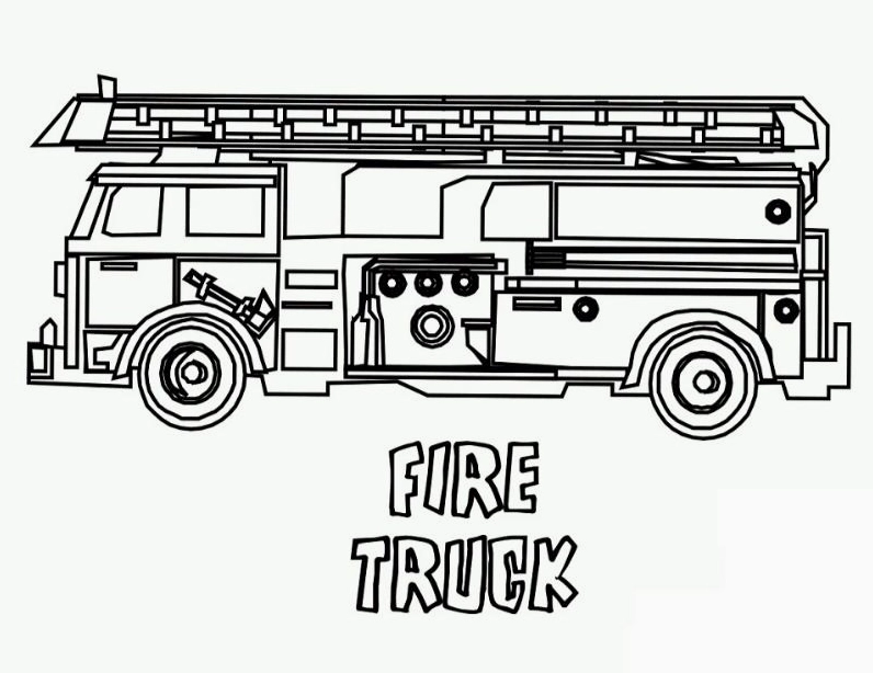 Tranh vẽ nét đứt xe cứu hỏa cơ bản