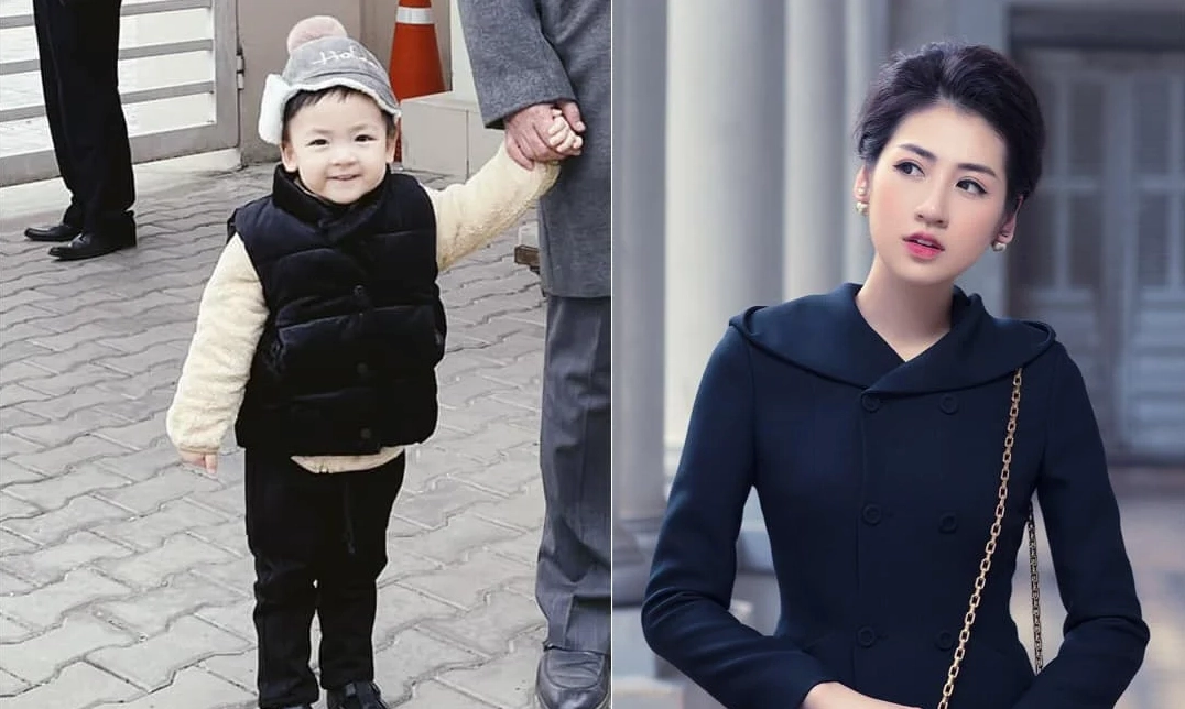 Tú Anh đưa con trai đáng yêu trong ngày đầu đến trường