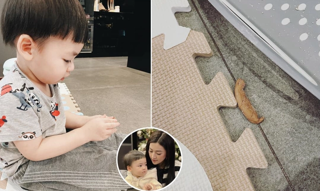 Tú Anh vui vẻ rủ con trai nặn trân châu