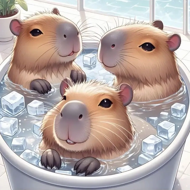 Xem ngay chibi ảnh capybara chibi cực chill cuối tuần