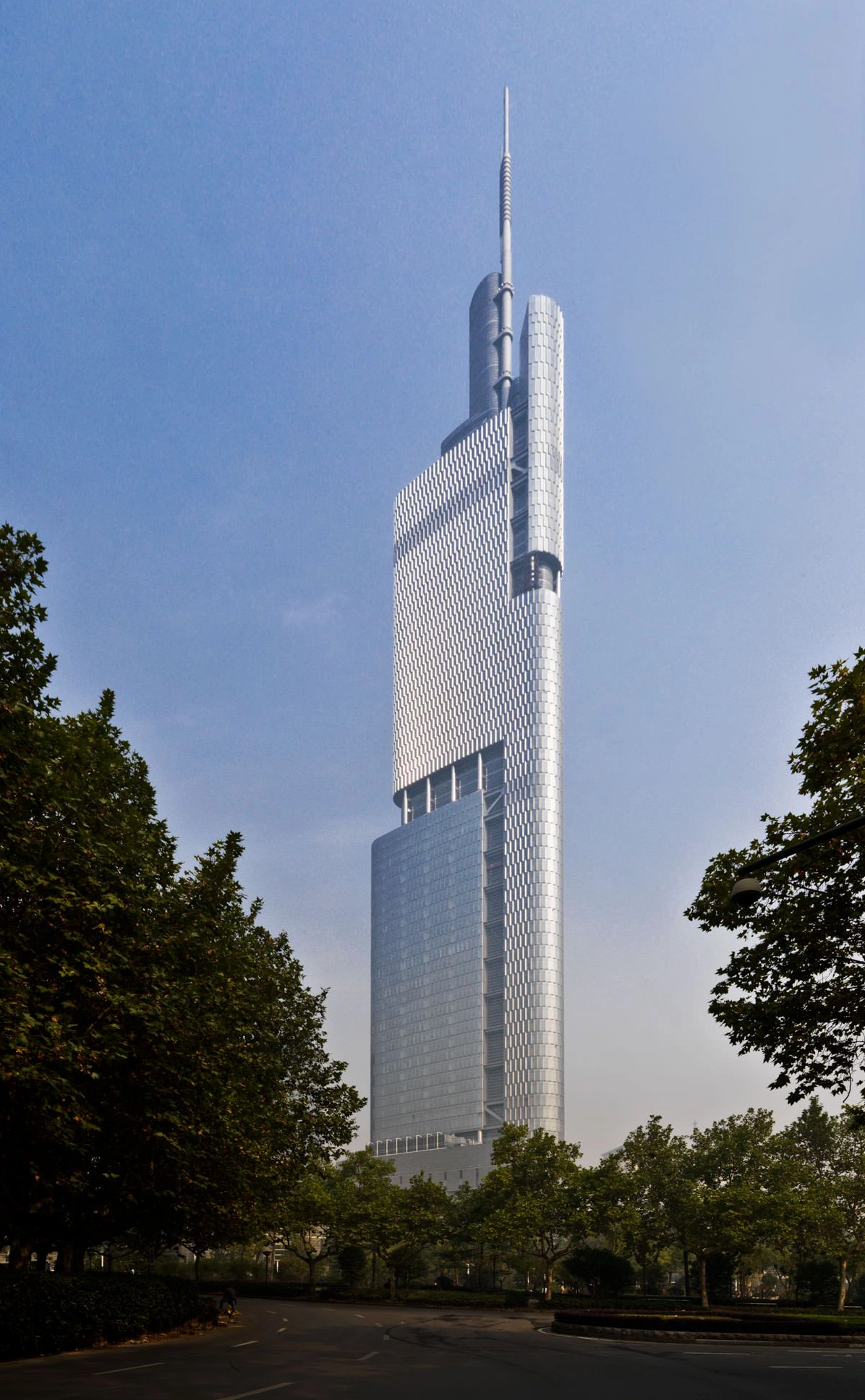 Zifeng Tower nhìn từ trên cao bao quát cả thành phố