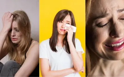 Hình con gái khóc đáng thương lay động trái tim người xem