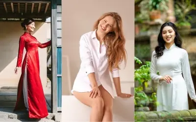 Gái xinh áo dài sexy mang vẻ đẹp truyền thống hiện đại