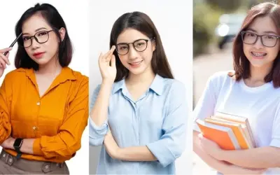 Gái xinh cute đeo kính nổi bật với thần thái dễ thương