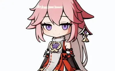 Ảnh Yae Miko chibi dễ thương nhất bạn không thể bỏ qua
