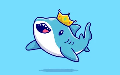 Ảnh cá mập chibi đáng yêu cho fan hoạt hình vui nhộn