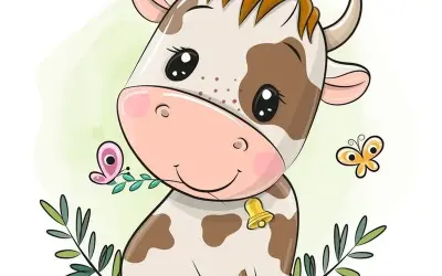 Bộ sưu tập ảnh con bò chibi dễ thương cực kỳ đáng yêu