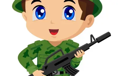 Hình ảnh chú bộ đội chibi dễ thương, sinh động và ấn tượng