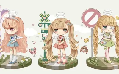 Hình nền chibi đáng yêu sáng tạo phong cách dễ thương