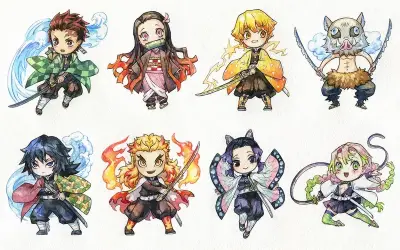 Bộ sưu tập ảnh thanh gươm diệt quỷ chibi siêu dễ thương