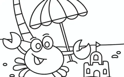 Tranh tô màu bãi biển rực rỡ khiến bé mê mẩn khám phá