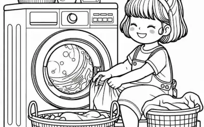 Tranh tô màu cái máy giặt sáng tạo cho trẻ em và người lớn