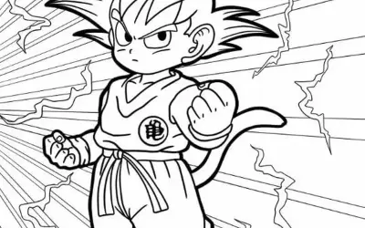 Tranh tô màu Goku bản năng vô cực cực đẹp cho bé sáng tạo