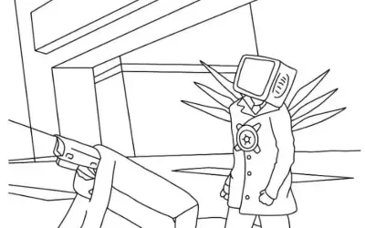 Tranh tô màu Titan TV Man gây bão cộng đồng mạng hiện nay