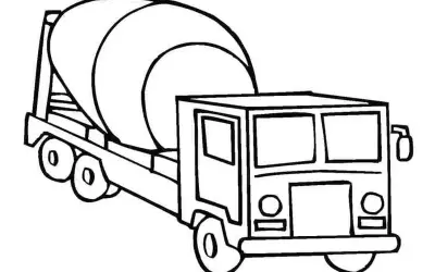 Bé yêu thích tranh tô màu xe trộn bê tông sáng tạo tuyệt vời