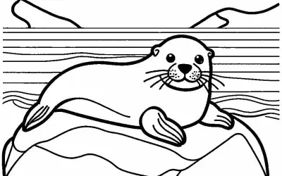 Ngắm nhìn vẻ dễ thương tranh tô màu con sư tử biển quyến rũ