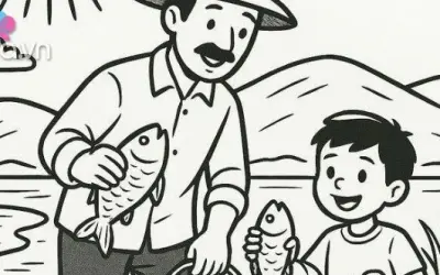 Bộ sưu tập 32 bức tranh tô màu gia đình 5 người gắn kết yêu thương