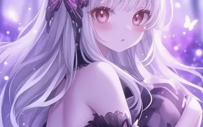 Bộ sưu tập hình ảnh chibi nữ cute màu tím cực đáng yêu