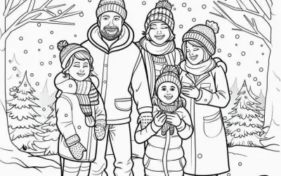 Bộ tranh tô màu gia đình 3 người đẹp giúp bé gắn kết yêu thương