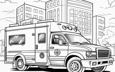 Tổng hợp 200+ tranh tô màu ô tô cứu thương dễ thương tải miễn phí cho bé