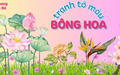 Tổng hợp tranh tô màu bông hoa đào đẹp giúp bé sáng tạo 2026