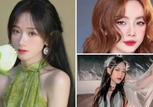 Gái xinh tóc dài trẻ trung trong phong cách hiện đại