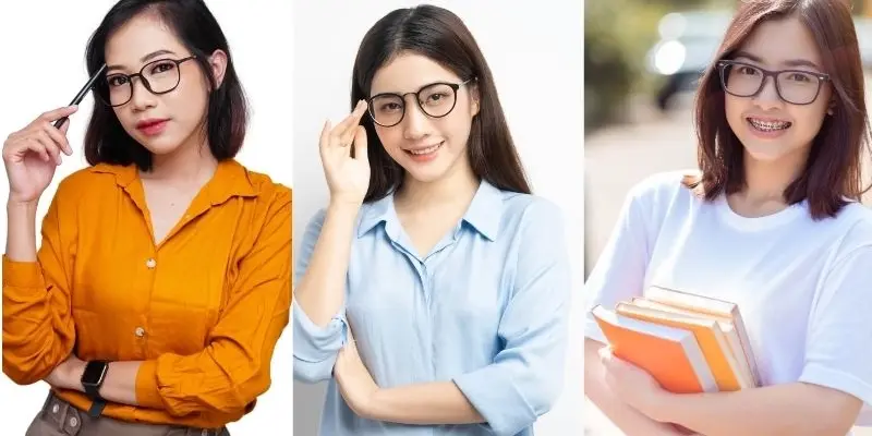 Gái xinh cute đeo kính nổi bật với thần thái dễ thương