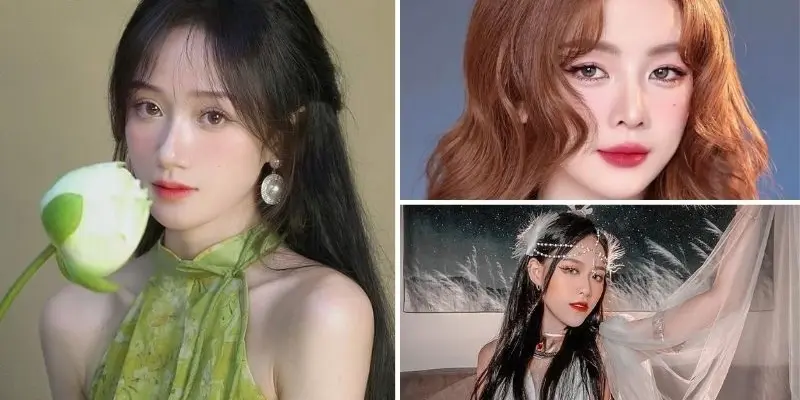 Gái xinh tóc dài trẻ trung trong phong cách hiện đại