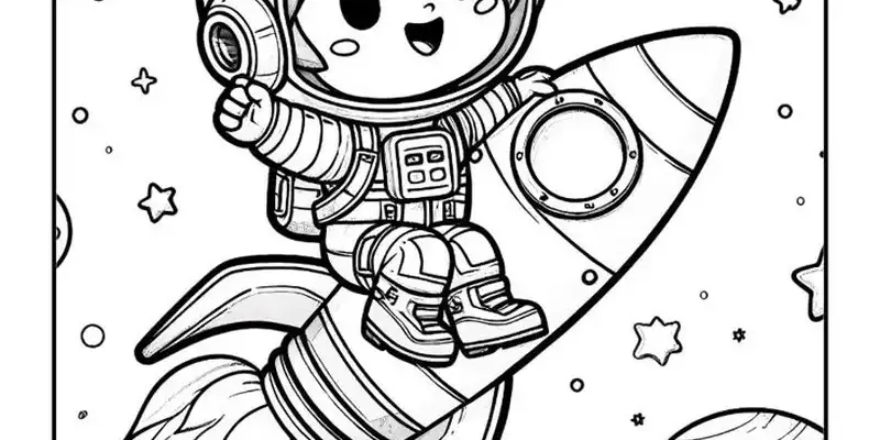 Tranh tô màu phi hành gia đẹp và hấp dẫn cho bé yêu