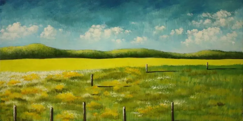 Tranh phong cảnh đơn giản đẹp theo phong cách hiện đại