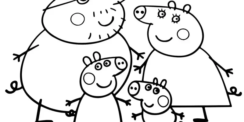 Bộ tranh tô màu Heo Peppa sống động cho trẻ em yêu thích