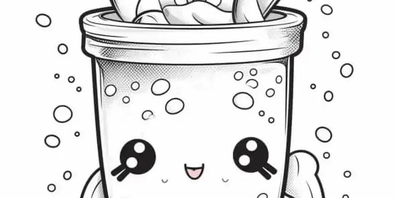 Tranh tô màu tách trà sữa đẹp hấp dẫn cho bé và người lớn