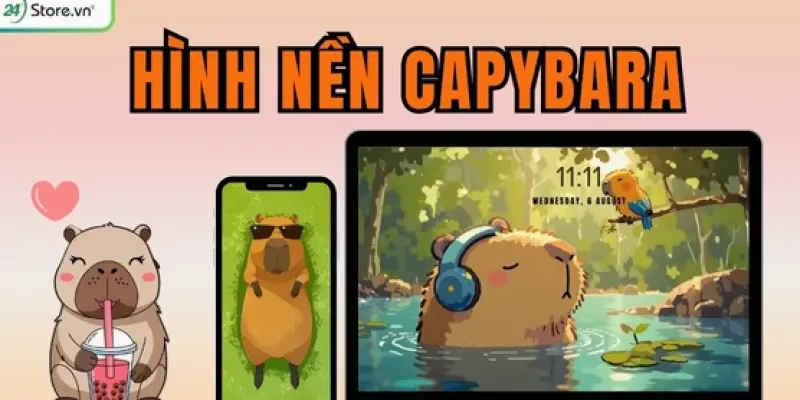 Bộ sưu tập hình nền capybara cute chibi siêu vô tri dễ thương