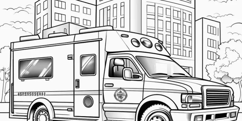 Tổng hợp 200+ tranh tô màu ô tô cứu thương dễ thương tải miễn phí cho bé