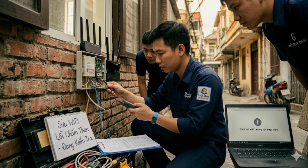 Xử lý lỗi wifi bị chấm than vàng không vào được mạng