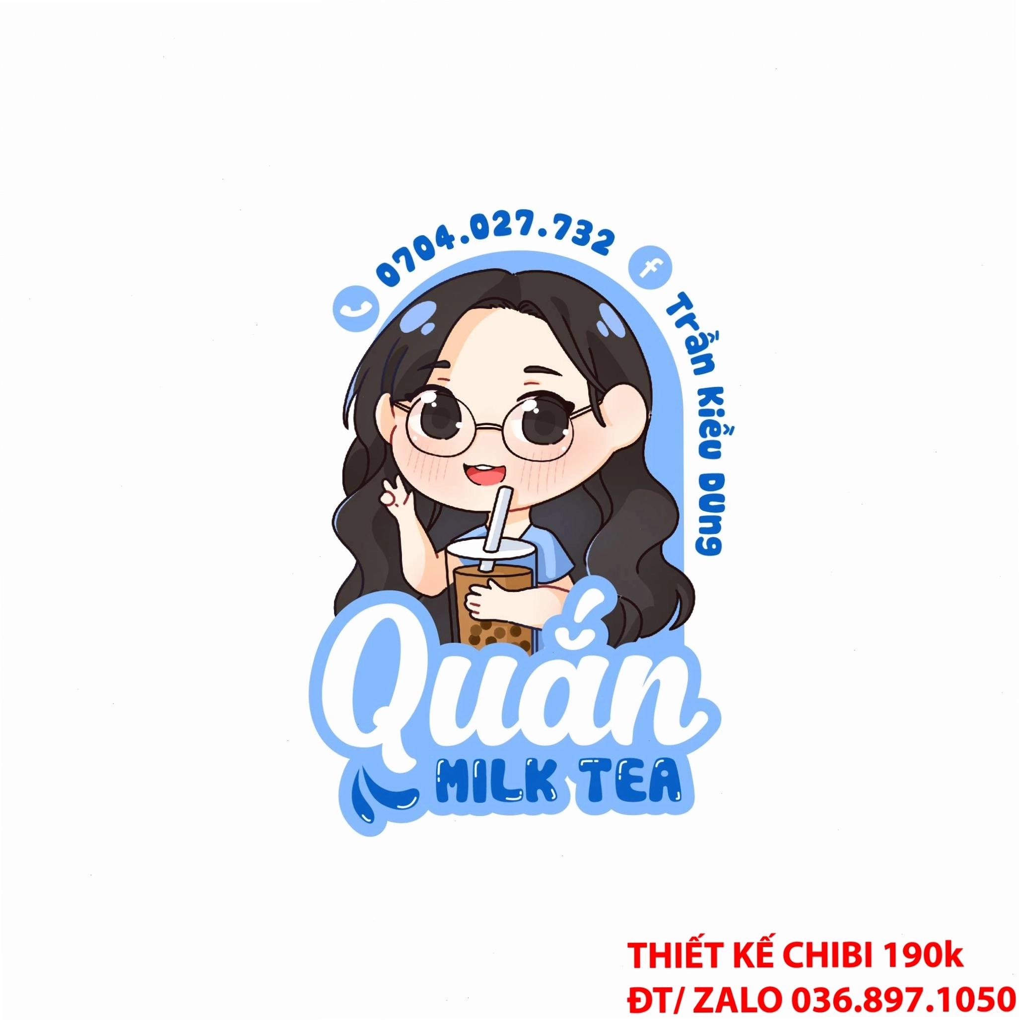 Hình ảnh chibi cô gái đeo kính trí thức