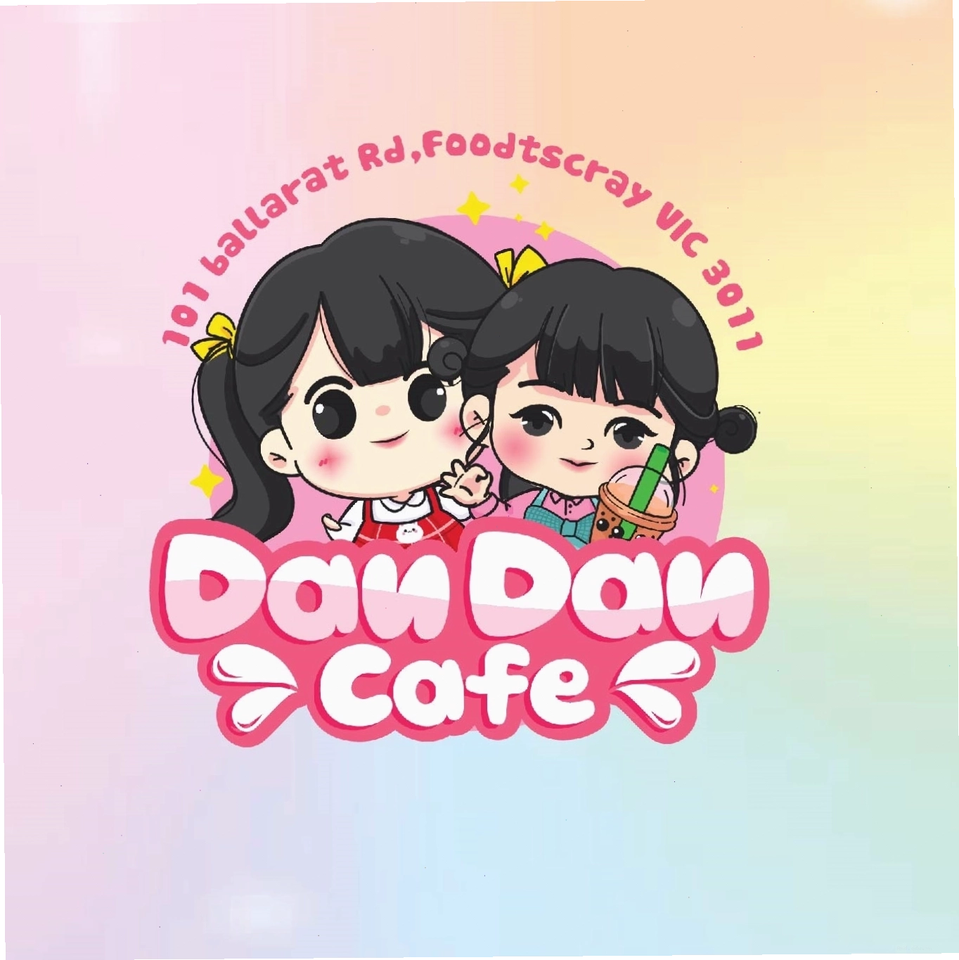Mẫu logo chibi bé trai cầm ly trà sữa cực kỳ đáng yêu