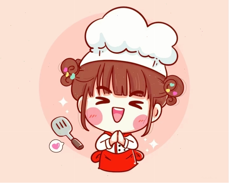 Vector cute chef with spatula representing the anime girl chef meme