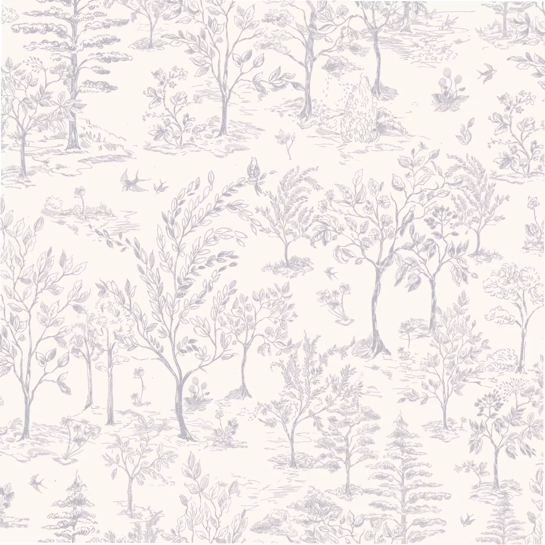 Classic blue arbor pattern wallpaper