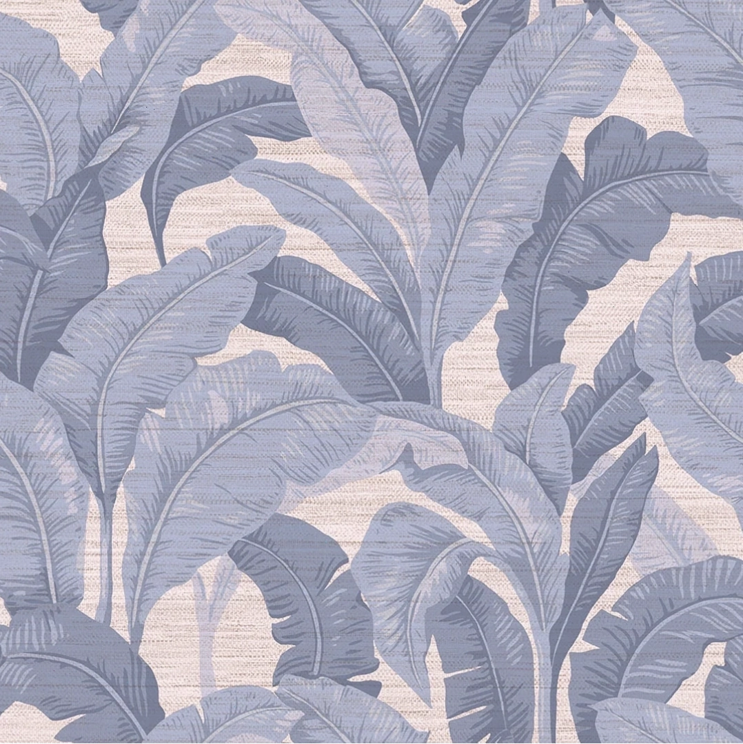 Steel blue palm leaf design