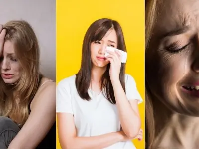 Hình con gái khóc đáng thương lay động trái tim người xem