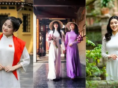 Hình ảnh gái xinh mặc áo dài đẹp duyên dáng, thướt tha