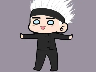 Ảnh chibi Gojo cute với biểu cảm hài hước và ngộ nghĩnh