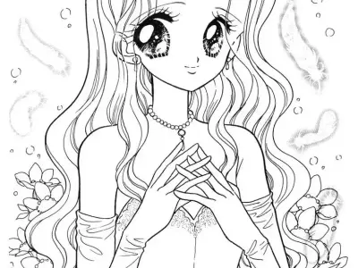 Tranh tô màu công chúa anime đẹp nhất tổng hợp cho bé