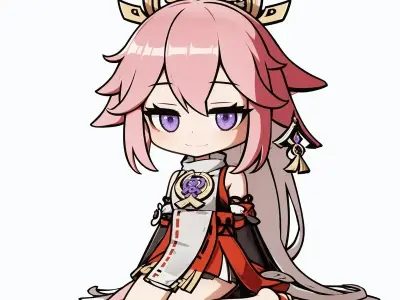 Ảnh Yae Miko chibi dễ thương nhất bạn không thể bỏ qua