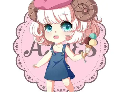Hình ảnh cung Bạch Dương chibi đẹp mắt và dễ thương