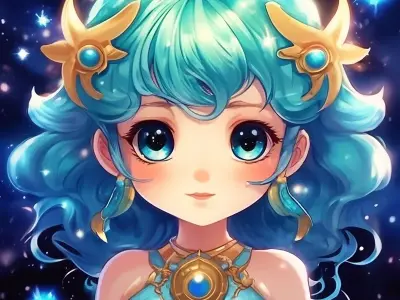 Bộ ảnh cung Bảo Bình chibi phong cách anime siêu cute