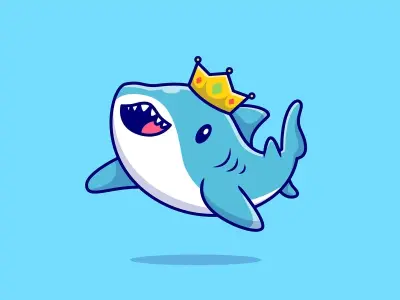 Ảnh cá mập chibi đáng yêu cho fan hoạt hình vui nhộn